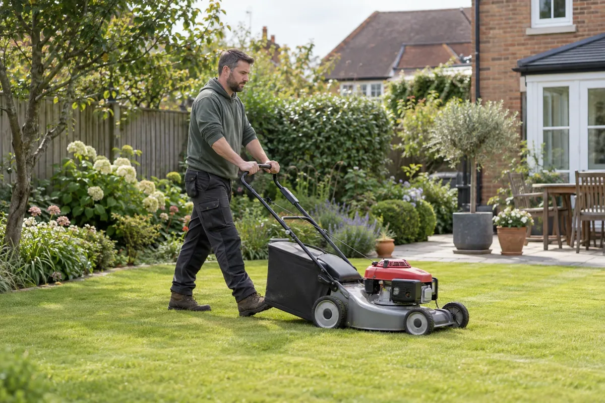 Lawn mowing work