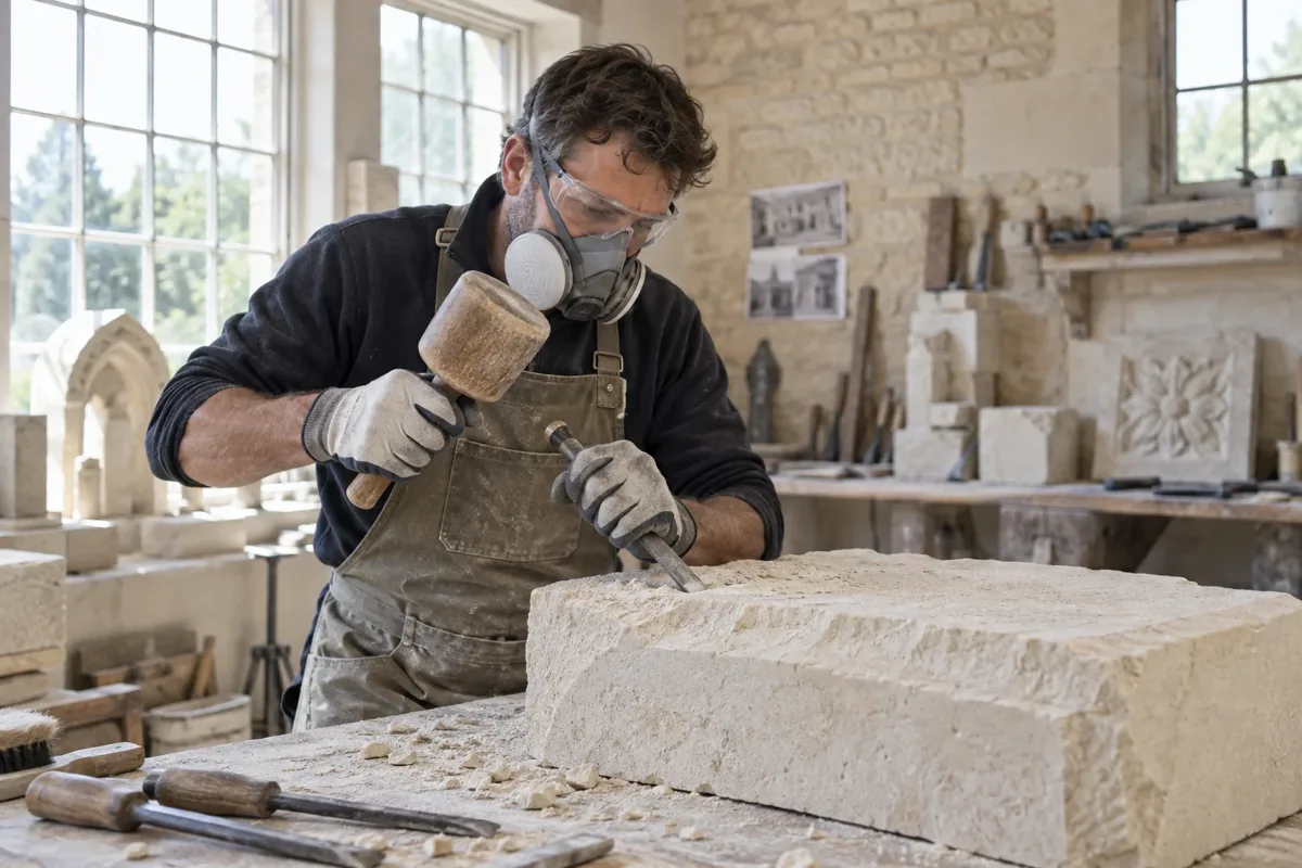 Stone carving work