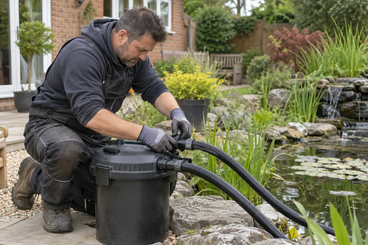 Pond filtration installation work