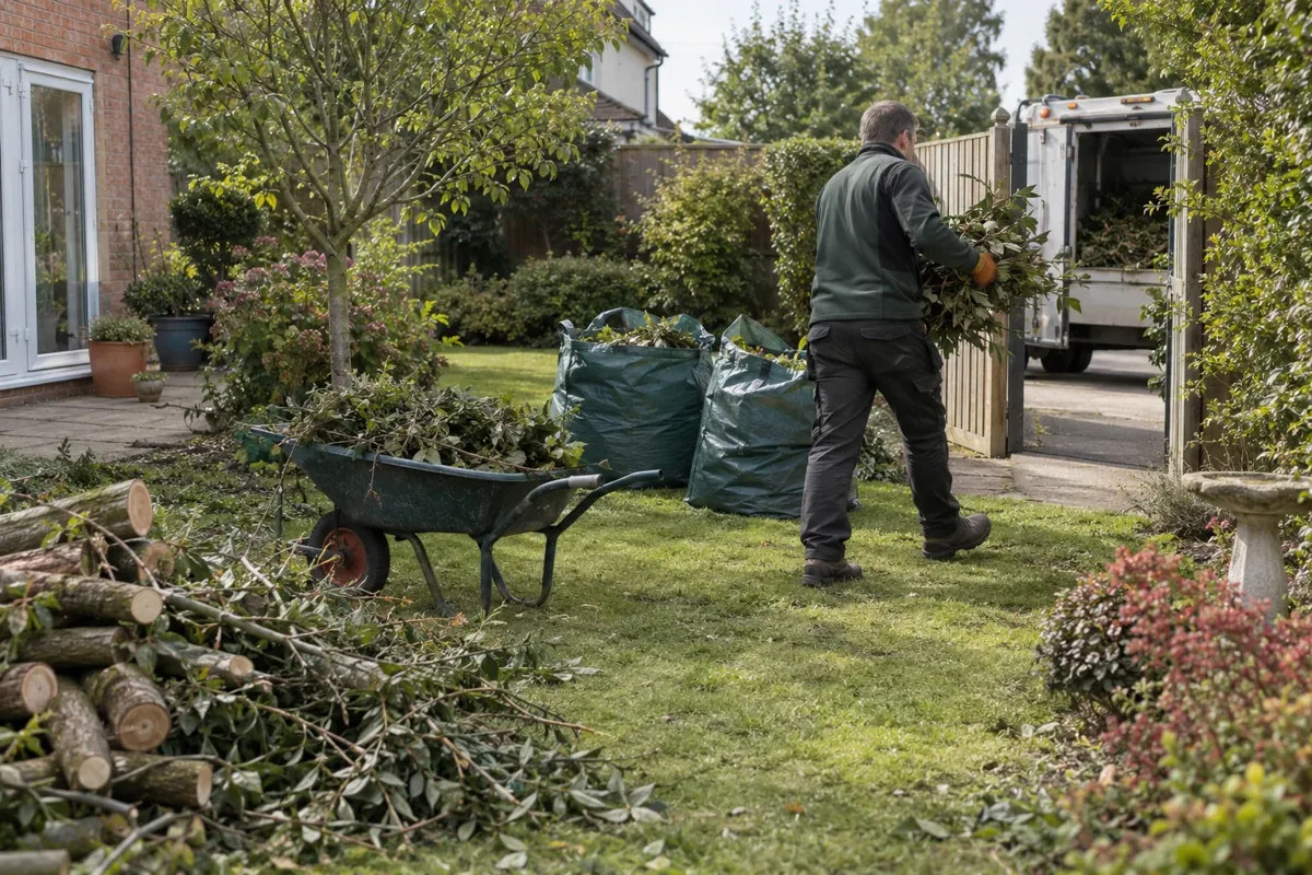 Garden waste removal work