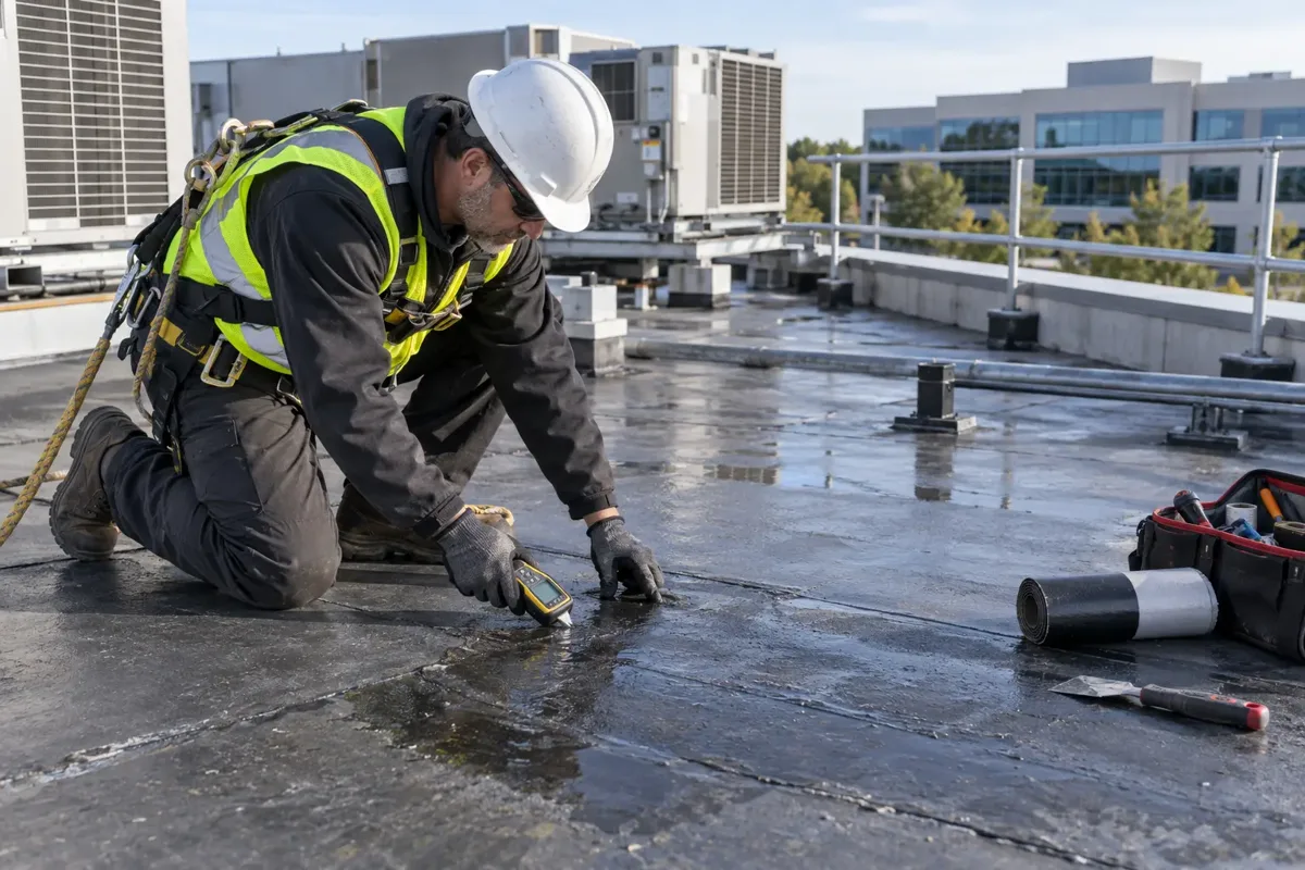 commercial roof leak repairs service photograph