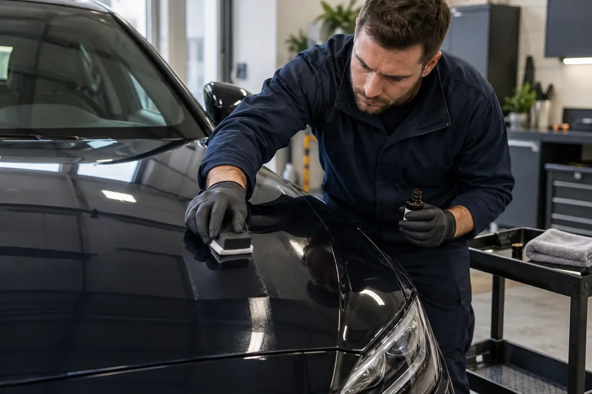 Ceramic coating application work
