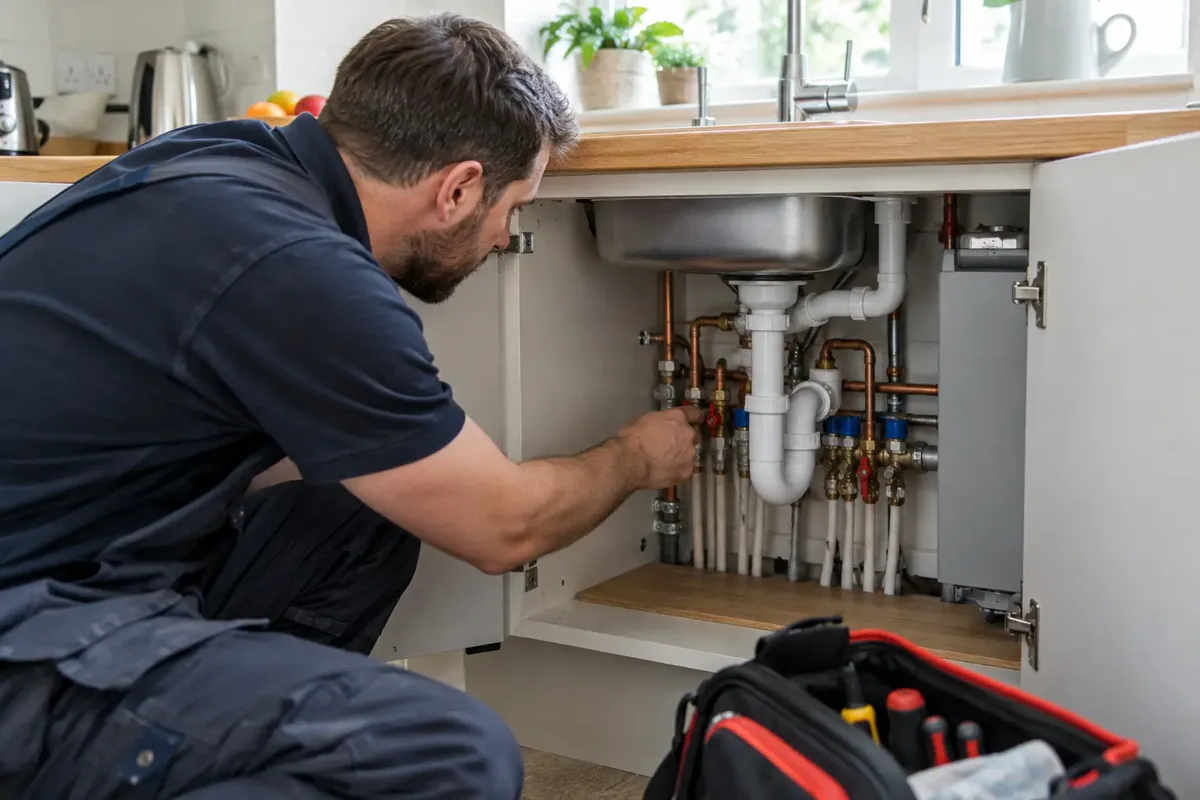 Under-Sink Plumbing carried out by a kitchen plumber