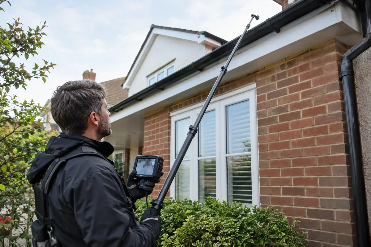 Gutter camera inspection work