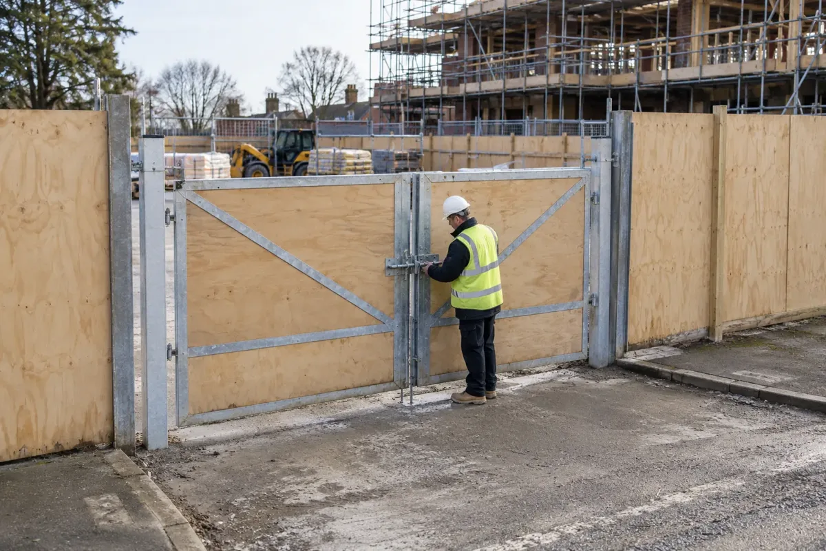 Construction Hoarding Gates at a secure construction site