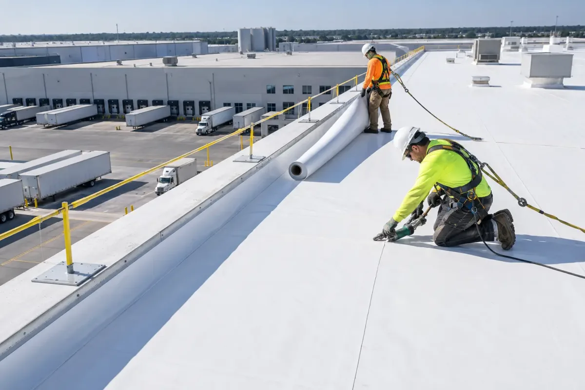 flat commercial roofing service photograph